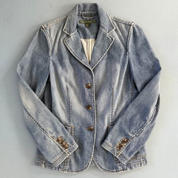 Lauren Jeans Co. Ralph Lauren Vintage Denim Blazer Jacket - Picture 3 of 4